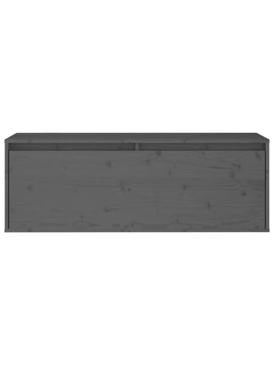 Nástěnná skříňka šedá 100 x 30 x 35 cm masivní borové dřevo