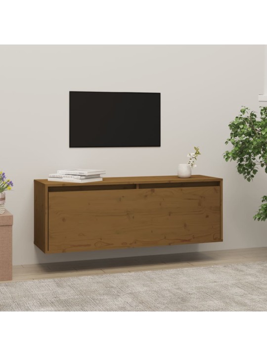 Nástěnná skříňka medově hnědá 100 x 30 x 35 cm masivní borovice