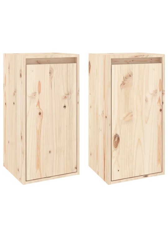 Nástěnné skříňky 2 ks 30 x 30 x 60 cm masivní borové dřevo