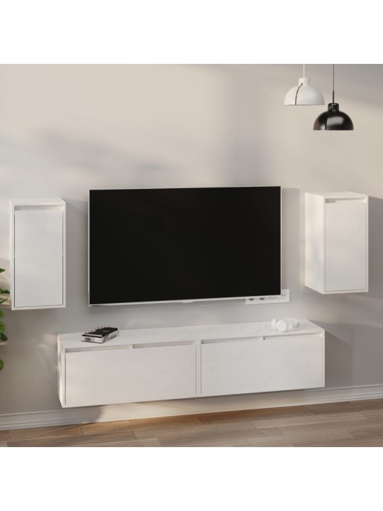 Nástěnné skříňky 2 ks bílé 30 x 30 x 60 cm masivní borové dřevo