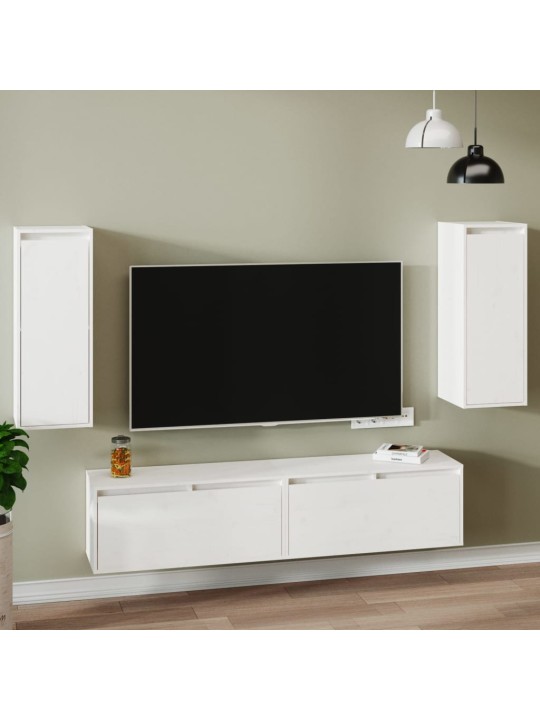 Nástěnné skříňky 2 ks bílé 30 x 30 x 80 cm masivní borovice