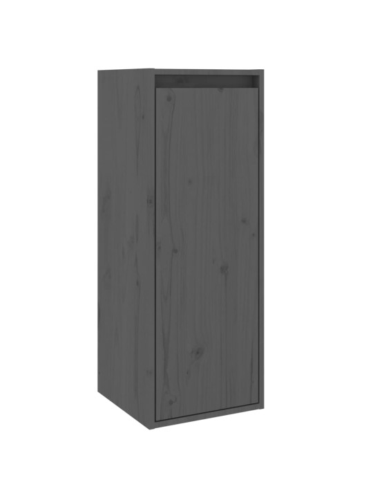 Nástěnná skříňka šedá 30 x 30 x 80 cm masivní borové dřevo