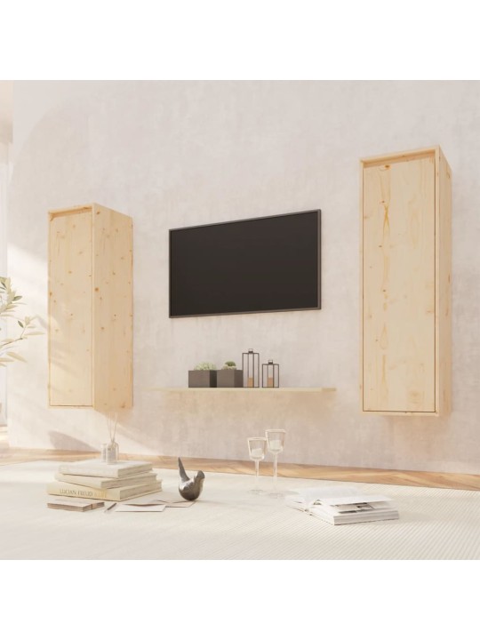 Nástěnné skříňky 2 ks 30 x 30 x 100 cm masivní borové dřevo
