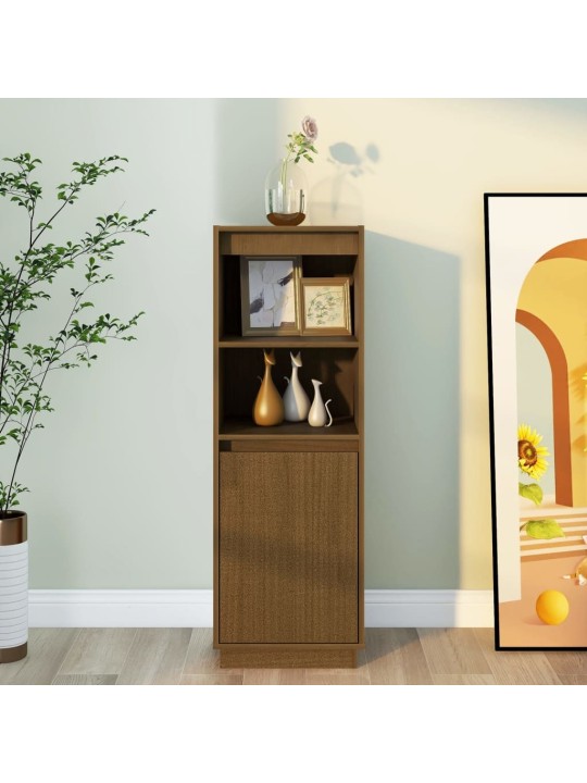 Komoda medově hnědá 37 x 34 x 110 cm masivní borové dřevo