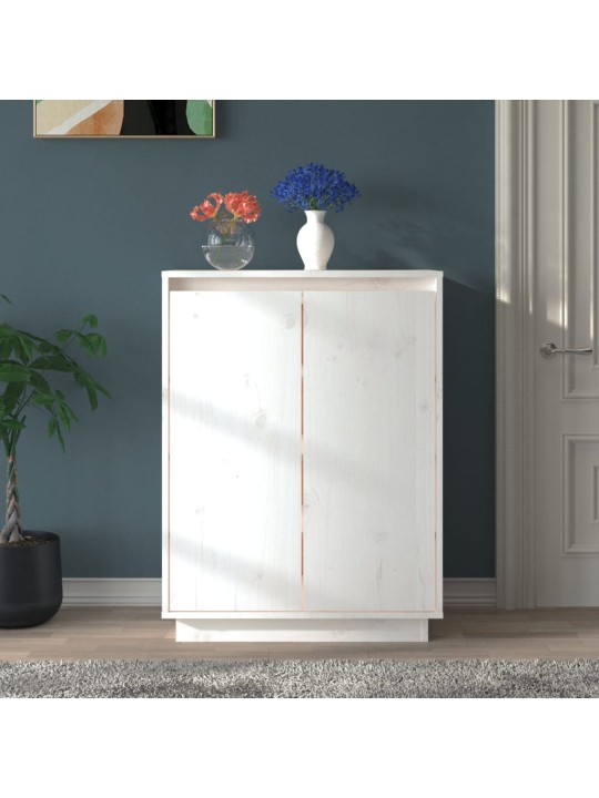 Botník bílý 60 x 35 x 80 cm masivní borové dřevo