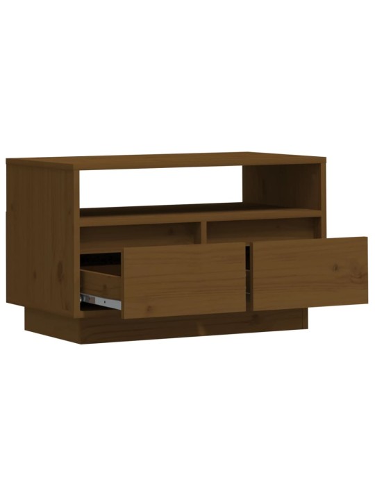 TV skříňka medově hnědá 60 x 35 x 37 cm masivní borové dřevo