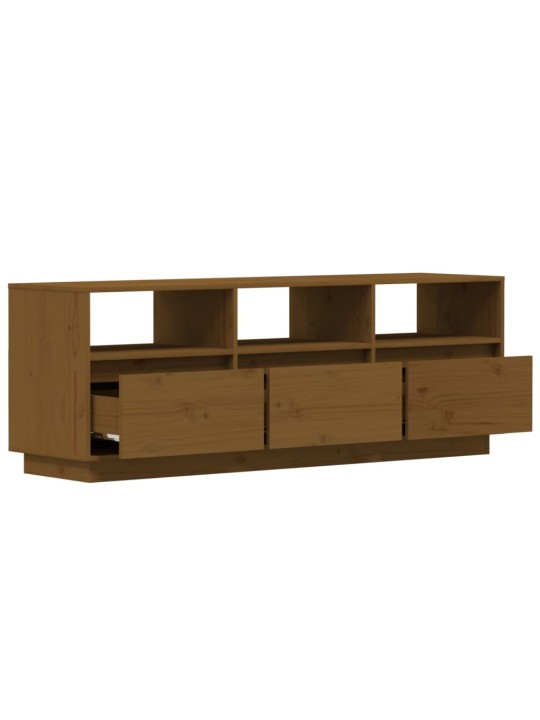 TV skříňka medově hnědá 140 x 37 x 50 cm masivní borové dřevo
