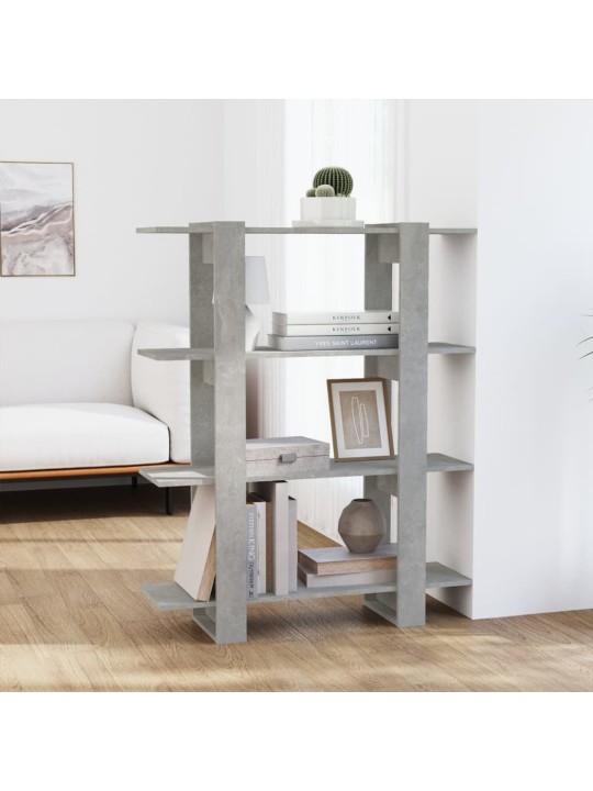 Knihovna / dělicí stěna betonově šedá 100 x 30 x 123,5 cm