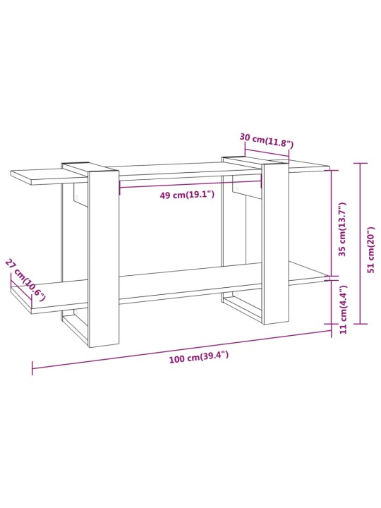 Knihovna bílá s vysokým leskem 100x30x51 cm kompozitní dřevo