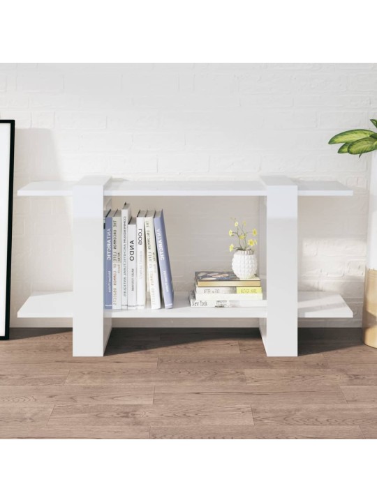 Knihovna bílá s vysokým leskem 100x30x51 cm kompozitní dřevo