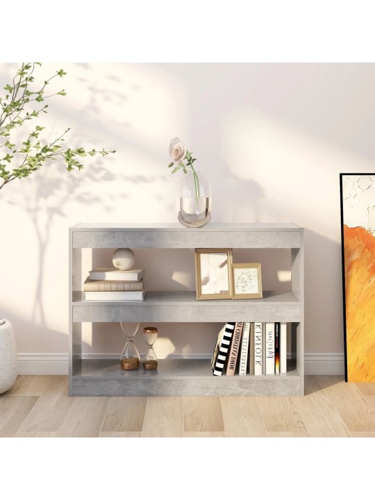 Knihovna / dělicí stěna betonově šedá 100 x 30 x 72 cm