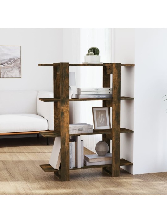 Knihovna / dělicí stěna kouřový dub 100 x 30 x 123,5 cm