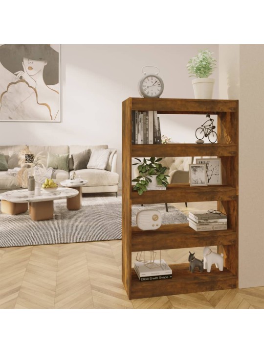 Knihovna/dělicí stěna kouřový dub 80x30x135 cm kompozitní dřevo