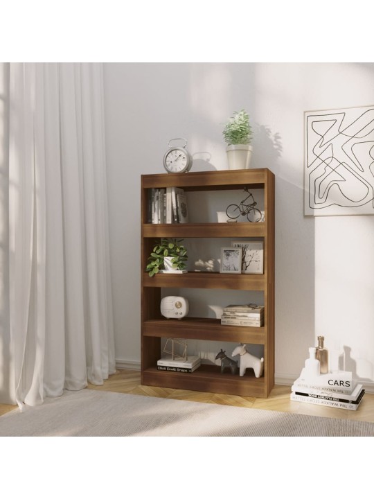 Knihovna/dělicí stěna hnědý dub 80x30x135 cm kompozitní dřevo