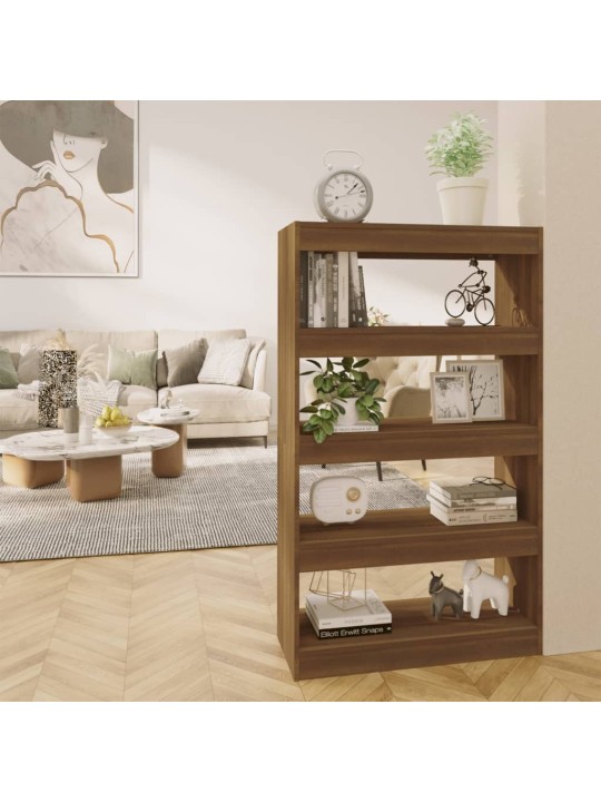 Knihovna/dělicí stěna hnědý dub 80x30x135 cm kompozitní dřevo