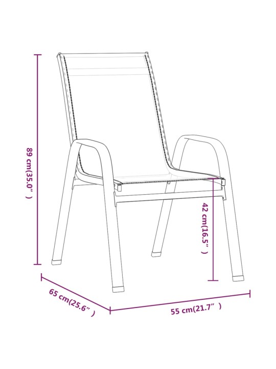 3dílný zahradní bistro set černý