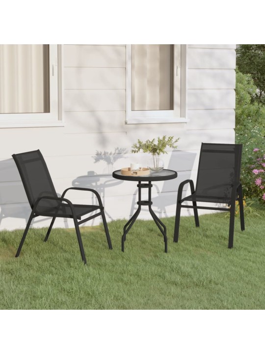 3dílný zahradní bistro set černý