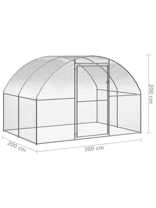 Venkovní klec pro kuřata 3 x 2 x 2 m pozinkovaná ocel