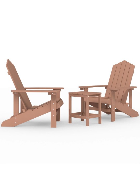 Zahradní křesla Adirondack se stolkem HDPE hnědá