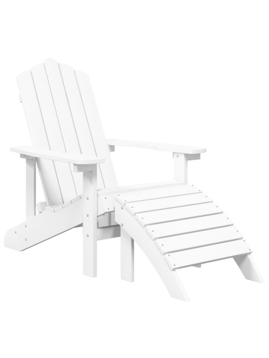 Zahradní křeslo Adirondack s podnožkou a stolkem HDPE bílé