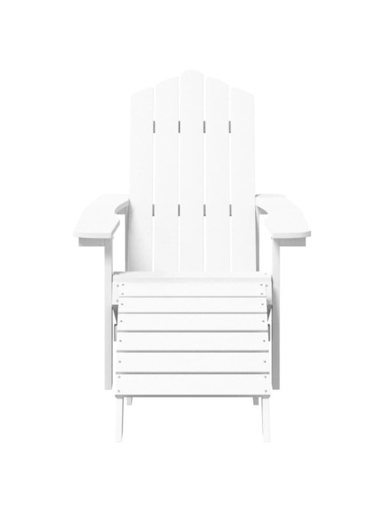 Zahradní křeslo Adirondack s podnožkou a stolkem HDPE bílé