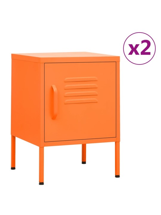 Noční stolky 2 ks oranžová 35 x 35 x 51 cm ocel