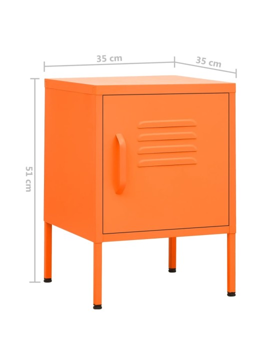 Noční stolky 2 ks oranžová 35 x 35 x 51 cm ocel