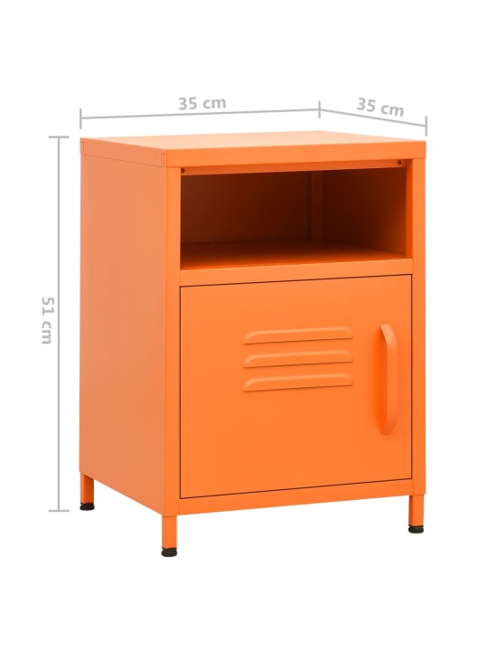 Noční stolky 2 ks oranžová 35 x 35 x 51 cm ocel