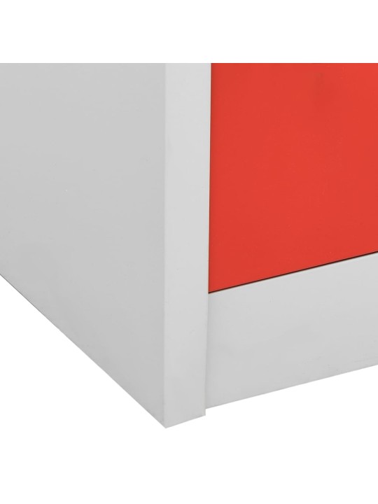 Uzamykatelné skříně 2 ks světle šedé a červené 90x45x92,5 cm