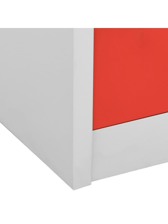 Uzamykatelné skříně 5 ks světle šedé a červené 90x45x92,5 cm