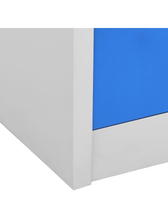 Uzamykatelné skříně 2 ks světle šedé a modré 90x45x92,5 cm ocel