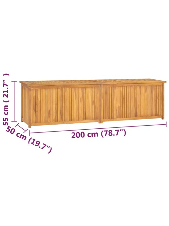 Zahradní box 200 x 50 x 55 cm masivní teakové dřevo