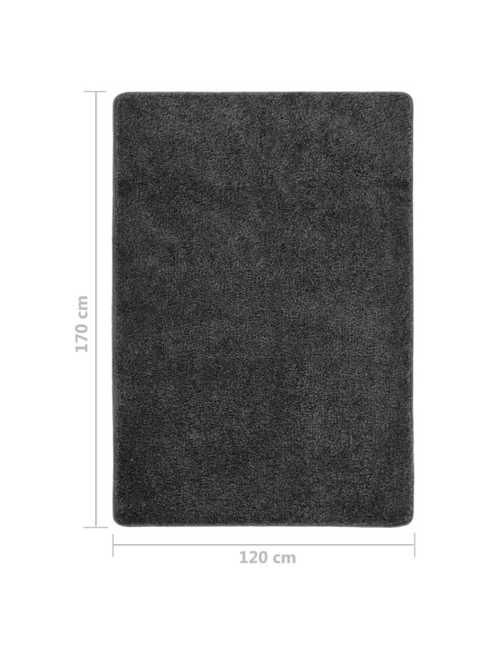 Koberec s dlouhým vlasem tmavě šedý 120 x 170 cm protiskluzový