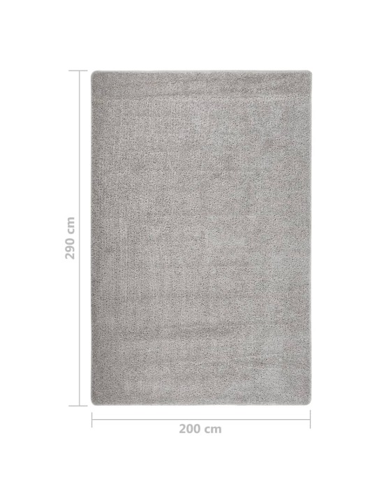 Koberec s dlouhým vlasem světle šedý 200 x 290 cm protiskluzový