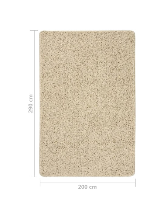 Koberec s dlouhým vlasem krémový 200 x 290 cm protiskluzový