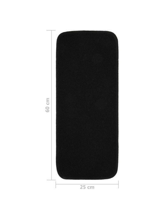 Protiskluzové nášlapy na schody 15 ks 60x25cm černé obdélníkové