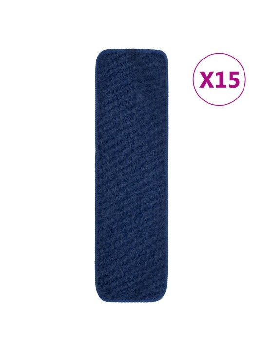 Nášlapy na schody 15 ks 75x20 cm námořnická modř protiskluzové