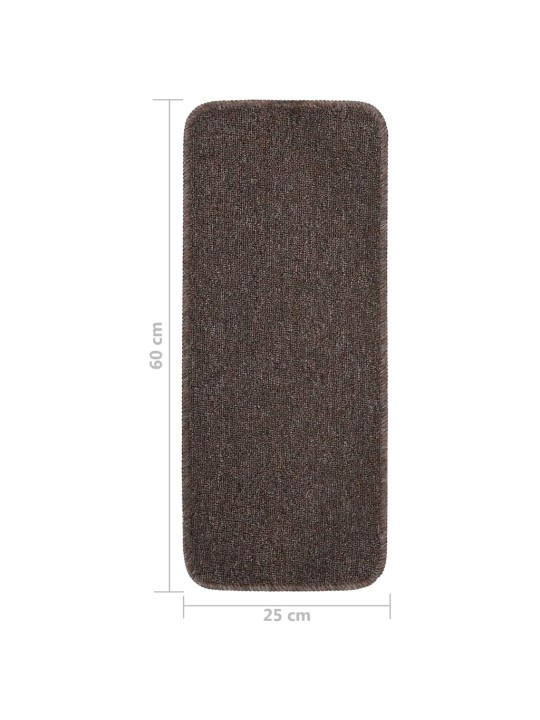 Nášlapy na schody 15 ks 60 x 25 cm hnědé protiskluzové