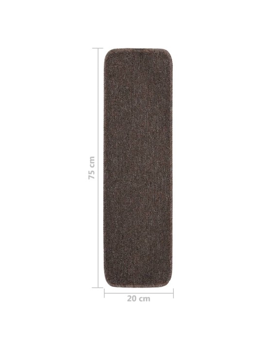 Nášlapy na schody 15 ks 75 x 20 cm hnědé protiskluzové