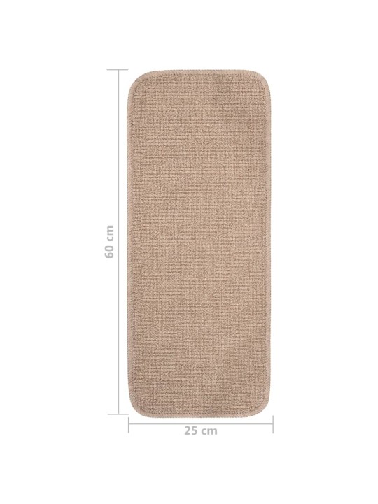Nášlapy na schody 15 ks 60 x 25 cm béžové protiskluzové