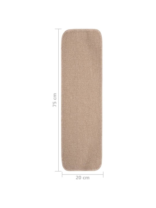 Nášlapy na schody 15 ks 75 x 20 cm béžové protiskluzové