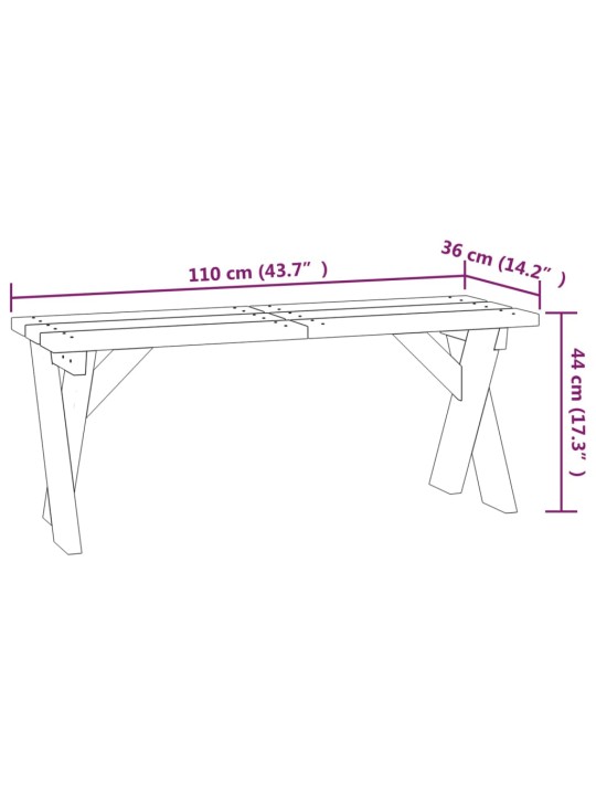 Zahradní lavice 110 cm impregnované borové dřevo