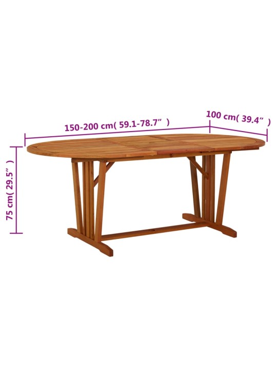 Zahradní stůl 200 x 100 x 75 cm masivní eukalyptové dřevo