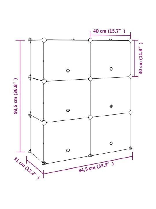 Botník černý 84,5 x 31 x 93,5 cm PP