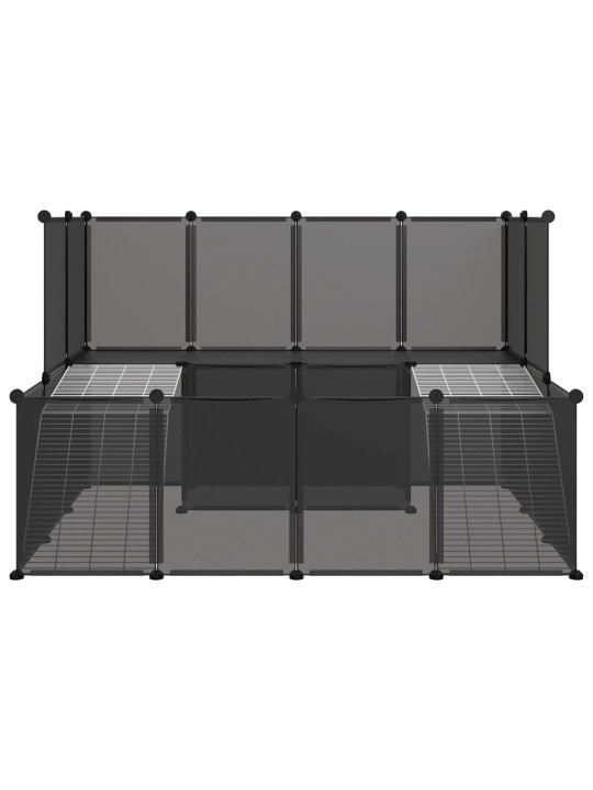 Klec pro malá zvířata černá 143 x 107 x 93 cm PP a ocel