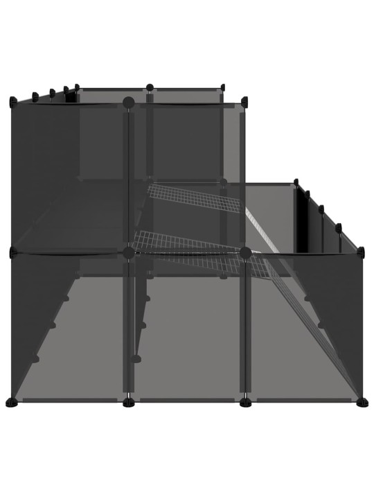 Klec pro malá zvířata černá 143 x 107 x 93 cm PP a ocel