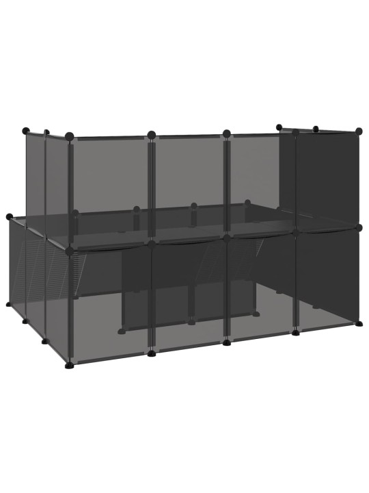 Klec pro malá zvířata černá 143 x 107 x 93 cm PP a ocel