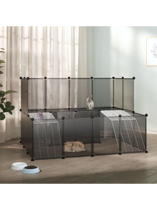 Klec pro malá zvířata černá 143 x 107 x 93 cm PP a ocel
