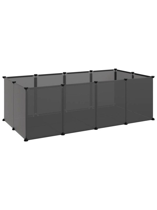 Klec pro malá zvířata černá 144 x 74 x 46,5 cm PP a ocel