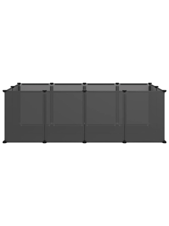 Klec pro malá zvířata černá 144 x 74 x 46,5 cm PP a ocel